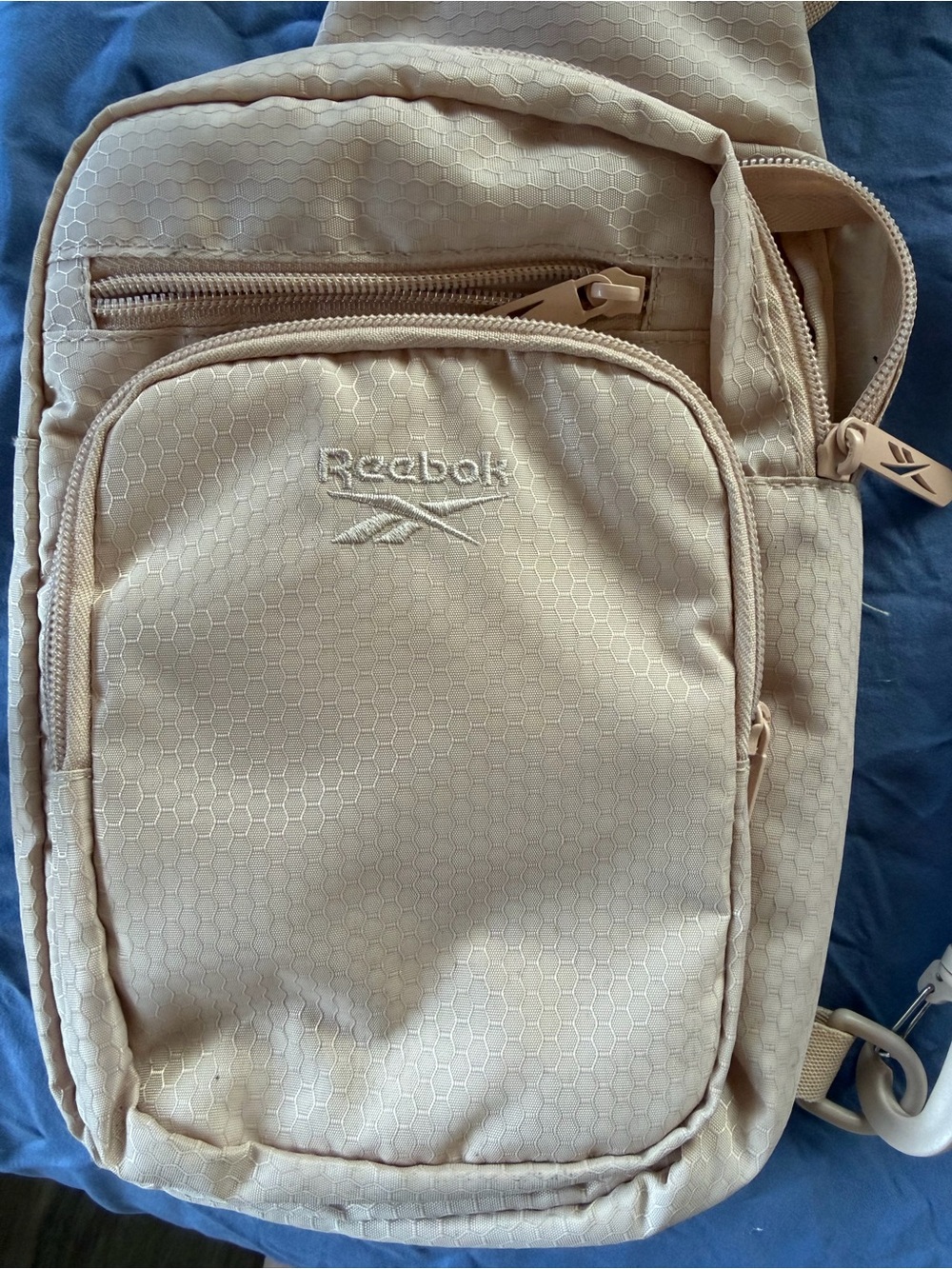 Reebok Beige Sling Crossbody Bag-Converts to backpack